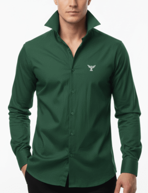 Chambray Cotton - Forest Green