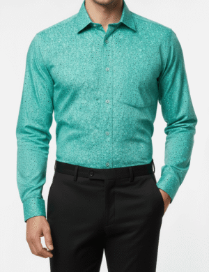 Cotton Satin Micro Printed - Soft Aqua Teal